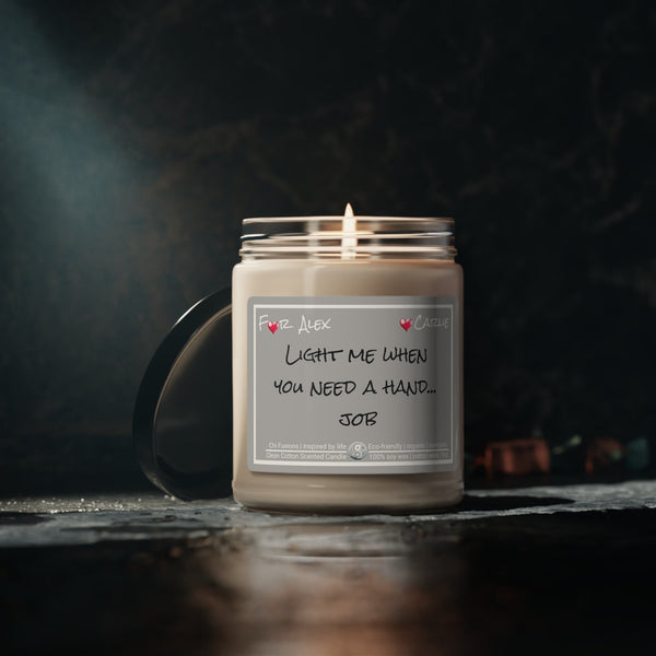 Personalized Hand Job Candle jar Funny Valentines Day gift for boyfriend girlfriend,funny handyman joke couple anniversary gift husband wife