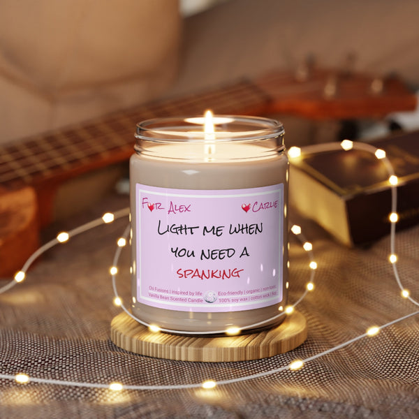 Personalized Spank me Candle jar Funny Valentines Day gift for naughty boyfriend girlfriend,spanking joke naughty couple anniversary gift
