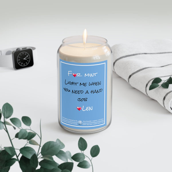 Personalized Need a hand job Glass Candle 14oz Funny Valentine Day gift for girlfriend,naughty funny couple anniversary gift wife birthday