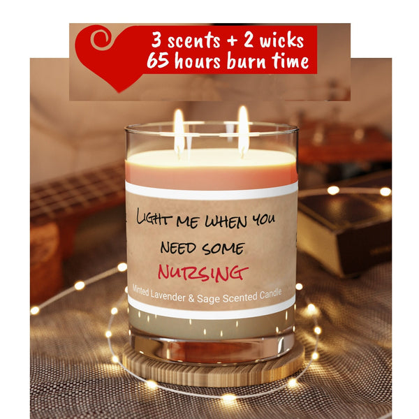 Personalized Light Me for Nursing Glass Jar Candle Nurse joke Valentine Day gift for boy/girlfriend,couple anniversary gift nurse wife hubby