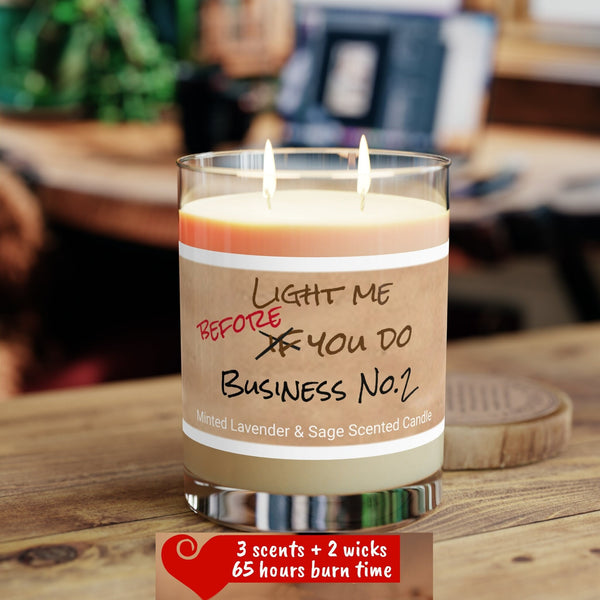 Personalized Light Me before No 2 business Glass Jar Candle Housewarming gift,toilet humor candle, toilet joke husband wife birthday gift