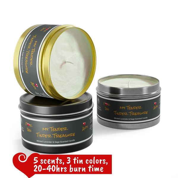 Personalized Tin Candle My Tender Tinder Treasure Valentine Day gift for boyfriend girlfriend,couple anniversary gift,gifts for husband wife