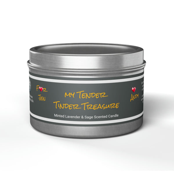 Personalized Tin Candle My Tender Tinder Treasure Valentine Day gift for boyfriend girlfriend,couple anniversary gift,gifts for husband wife