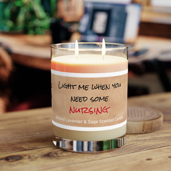 Personalized Light Me for Nursing Glass Jar Candle Nurse joke Valentine Day gift for boy/girlfriend,couple anniversary gift nurse wife hubby