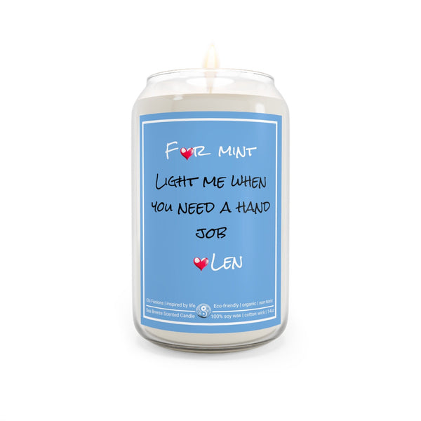 Personalized Need a hand job Glass Candle 14oz Funny Valentine Day gift for girlfriend,naughty funny couple anniversary gift wife birthday