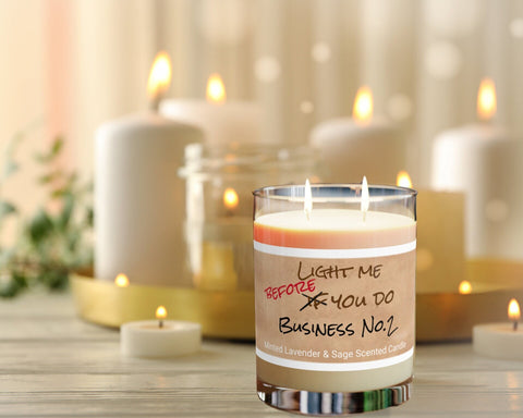 Personalized Light Me before No 2 business Glass Jar Candle Housewarming gift,toilet humor candle, toilet joke husband wife birthday gift