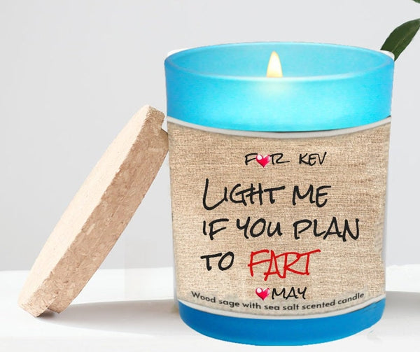 Custom Light if you plan to Fart Candle Housewarming Gift Blue Glass funny fart birthday gift,funny Dad birthday fart candle gift