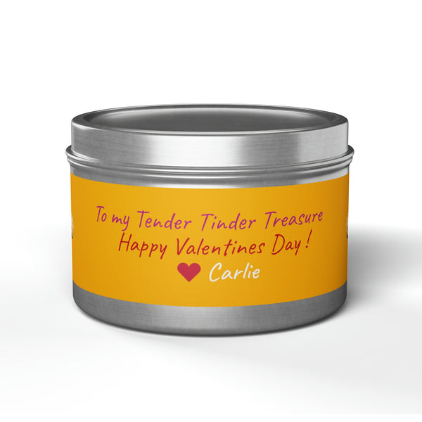 Personalized Tin Candle Tender Tinder Treasure Valentines Day gift for boyfriend girlfriend,couple anniversary gift,gifts for husband wife