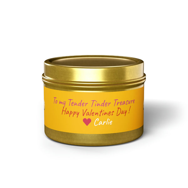 Personalized Tin Candle Tender Tinder Treasure Valentines Day gift for boyfriend girlfriend,couple anniversary gift,gifts for husband wife