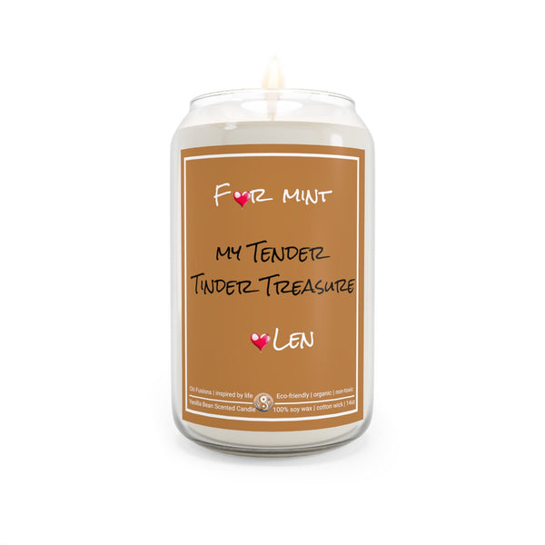 Personalized 14oz Glass Candle My Tender Tinder Treasure Valentine Day gift for boyfriend girlfriend,couple anniversary gift husband wife