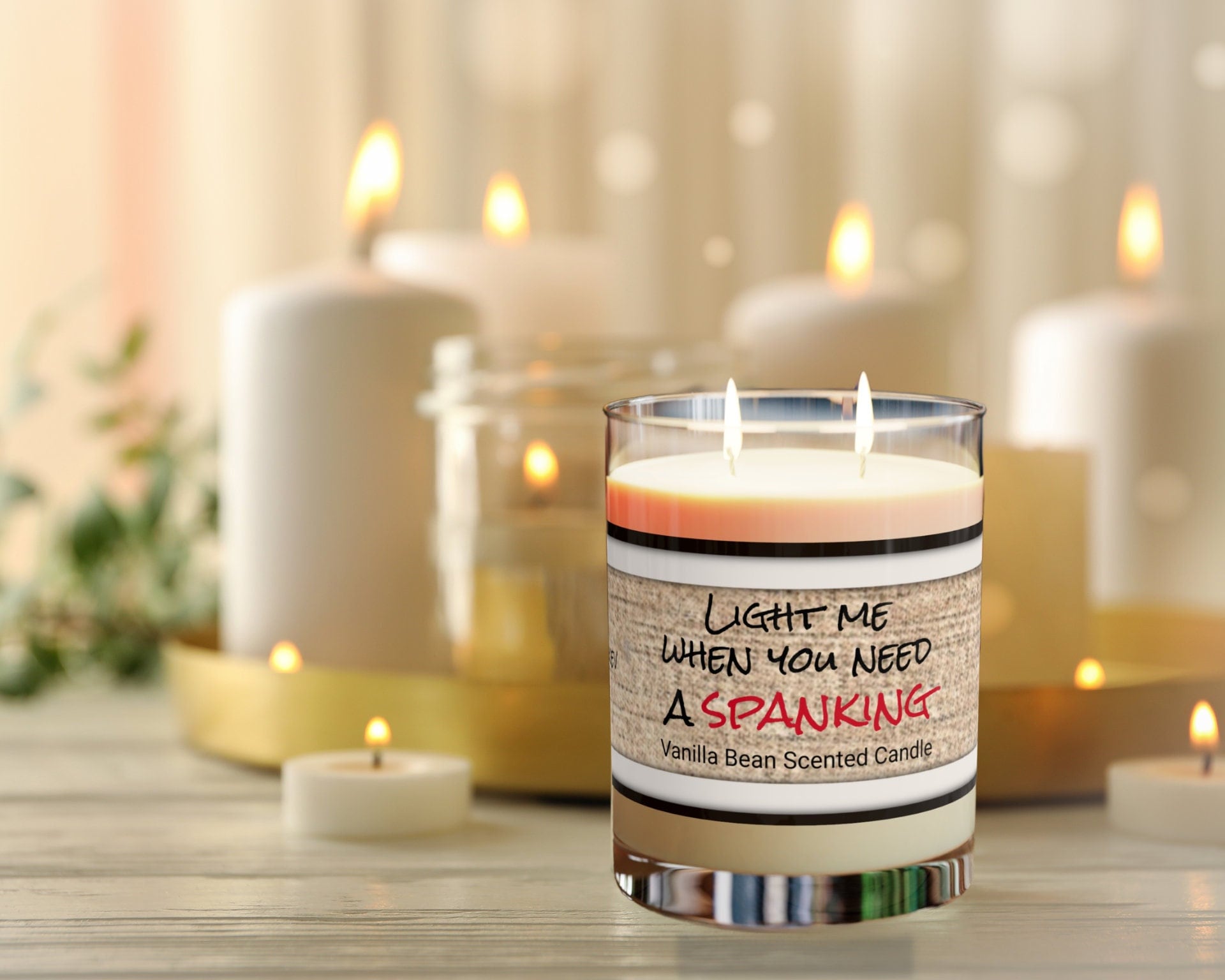 Personalized Light when you need a Spanking Glass Jar Candle Funny Valentine Day gift for boy/girlfriend,couple anniversary gift wife hubby