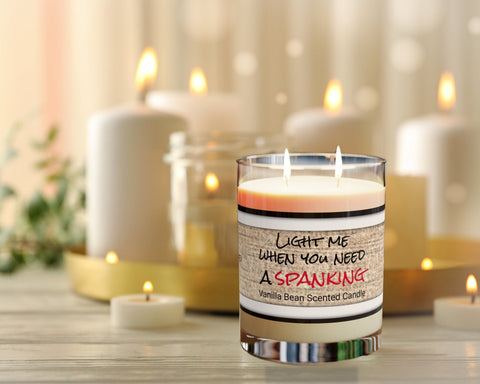 Personalized Light when you need a Spanking Glass Jar Candle Funny Valentine Day gift for boy/girlfriend,couple anniversary gift wife hubby