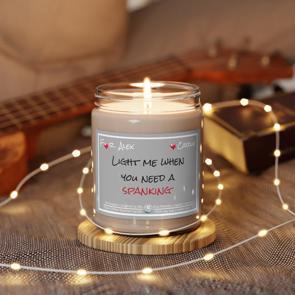 Personalized Spank me Candle jar Funny Valentines Day gift for naughty boyfriend girlfriend,spanking joke naughty couple anniversary gift