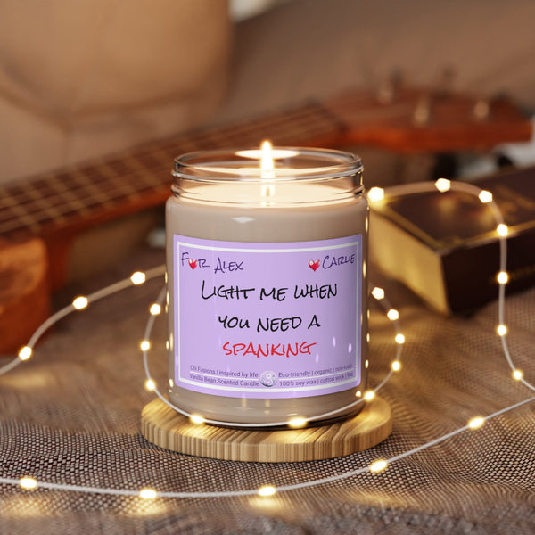 Personalized Spank me Candle jar Funny Valentines Day gift for naughty boyfriend girlfriend,spanking joke naughty couple anniversary gift
