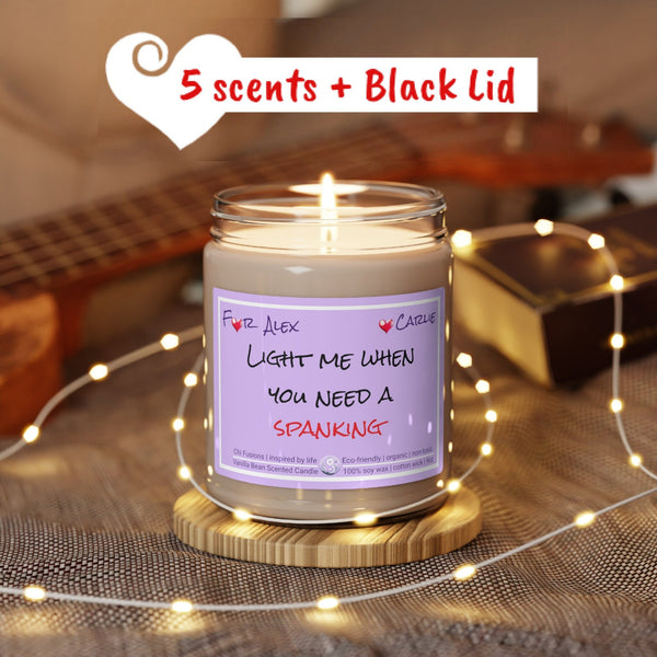 Personalized Spank me Candle jar Funny Valentines Day gift for naughty boyfriend girlfriend,spanking joke naughty couple anniversary gift