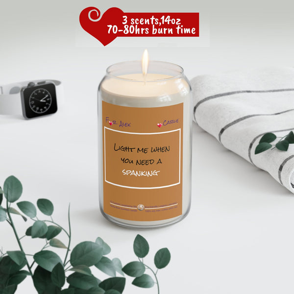 Personalized Need a Spanking Glass Candle 14oz Funny Valentine Day gift for girlfriend,naughty funny couple anniversary gift wife birthday