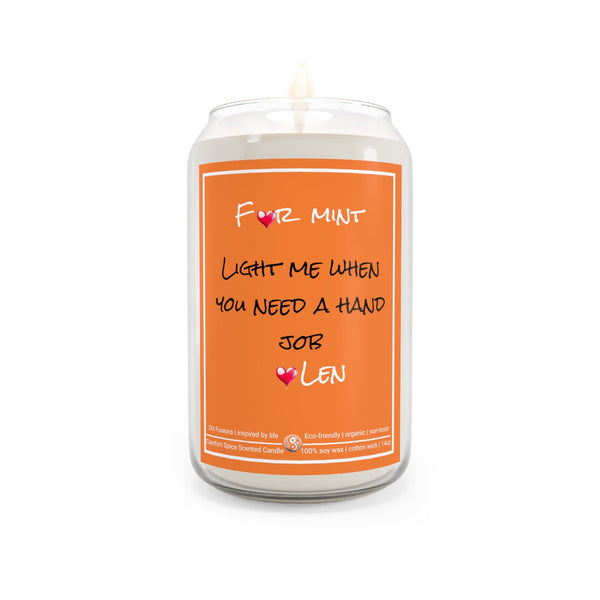 Personalized Need a hand job Glass Candle 14oz Funny Valentine Day gift for girlfriend,naughty funny couple anniversary gift wife birthday