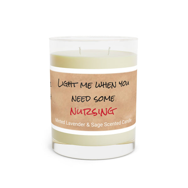 Personalized Light Me for Nursing Glass Jar Candle Nurse joke Valentine Day gift for boy/girlfriend,couple anniversary gift nurse wife hubby