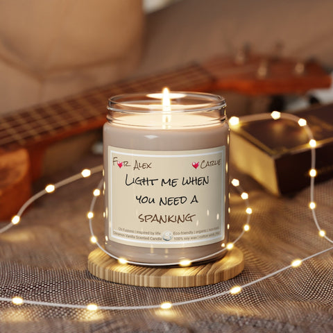 Personalized Spank me Candle jar Funny Valentines Day gift for naughty boyfriend girlfriend,spanking joke naughty couple anniversary gift