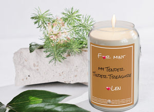 Personalized 14oz Glass Candle My Tender Tinder Treasure Valentine Day gift for boyfriend girlfriend,couple anniversary gift husband wife