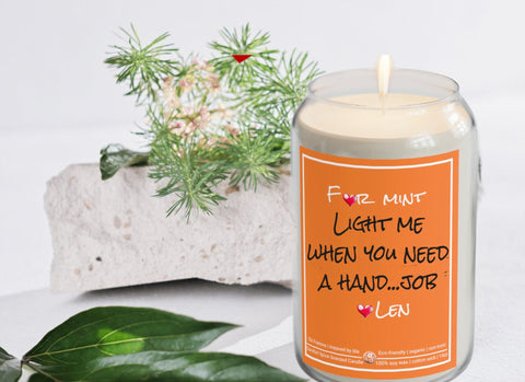 Personalized Need a hand job Glass Candle 14oz Funny Valentine Day gift for girlfriend,naughty funny couple anniversary gift wife birthday