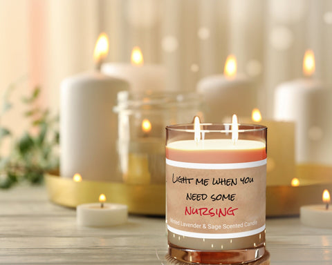 Personalized Light Me for Nursing Glass Jar Candle Nurse joke Valentine Day gift for boy/girlfriend,couple anniversary gift nurse wife hubby