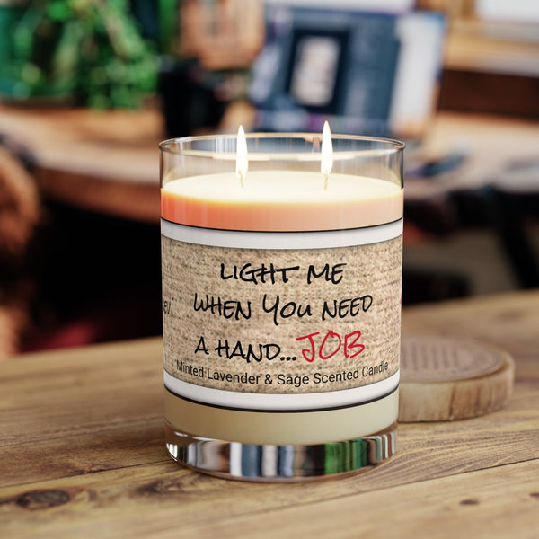 Personalized Light Me for a Hand job Glass Jar Candle 2wick 11oz Valentine Day gift for boy/girlfriend,couple anniversary gift wife hubby