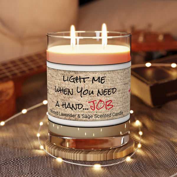 Personalized Light Me for a Hand job Glass Jar Candle 2wick 11oz Valentine Day gift for boy/girlfriend,couple anniversary gift wife hubby