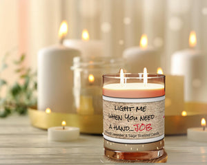 Personalized Light Me for a Hand job Glass Jar Candle 2wick 11oz Valentine Day gift for boy/girlfriend,couple anniversary gift wife hubby