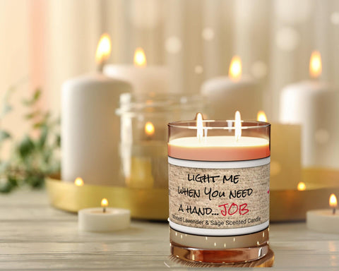 Personalized Light Me for a Hand job Glass Jar Candle 2wick 11oz Valentine Day gift for boy/girlfriend,couple anniversary gift wife hubby