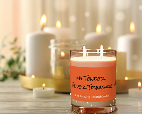 Personalized 2wick 11oz Glass Jar Candle My Tender Tinder Treasure Valentine Day gift for boy/girlfriend,couple anniversary gift wife hubby